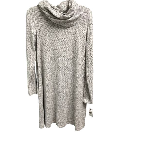 AGB Cowl Neck Sweater Knit Dress Womens Medium Gray NEW Pockets Cozy Minimalist - Picture 1 of 6
